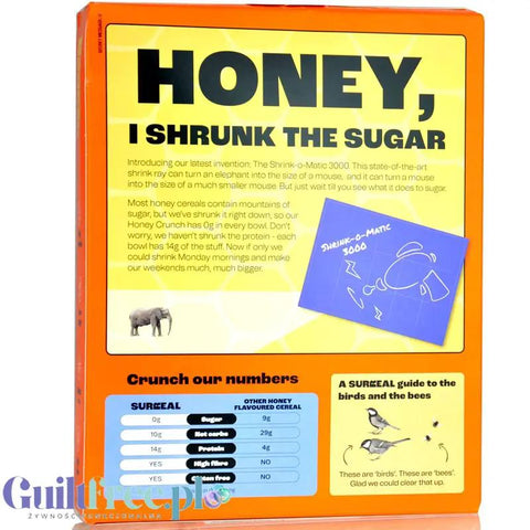Surreal High Protein Cereal Honey Crunch - proteinowe płatki śniadaniowe bez cukru ze stewią i erytrolem by Surreal (surreal-high-protein-cereal-honey-crunch-proteinowe-platki-sniadaniowe-bez-cukru-ze-stewia-i-erytrolem)