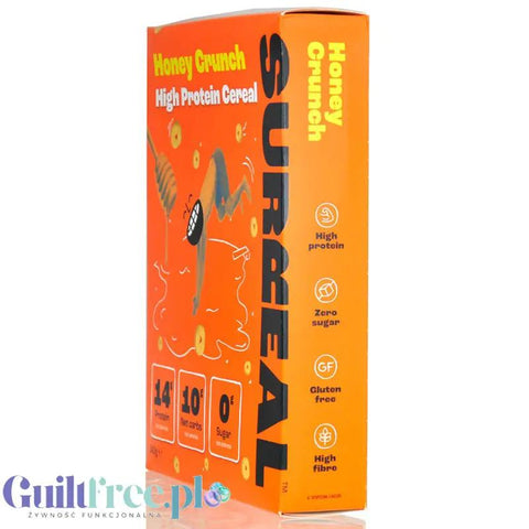 Surreal High Protein Cereal Honey Crunch - proteinowe płatki śniadaniowe bez cukru ze stewią i erytrolem by Surreal (surreal-high-protein-cereal-honey-crunch-proteinowe-platki-sniadaniowe-bez-cukru-ze-stewia-i-erytrolem)