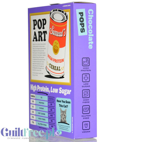 Surreal High Protein Pops Chocolate - proteinowe płatki śniadaniowe bez cukru ze stewią i erytrolem, kulki czekoladowe by Surreal (surreal-high-protein-pops-chocolate-proteinowe-platki-sniadaniowe-bez-cukru-ze-stewia-i-erytrolem-kulki-czekoladowe)