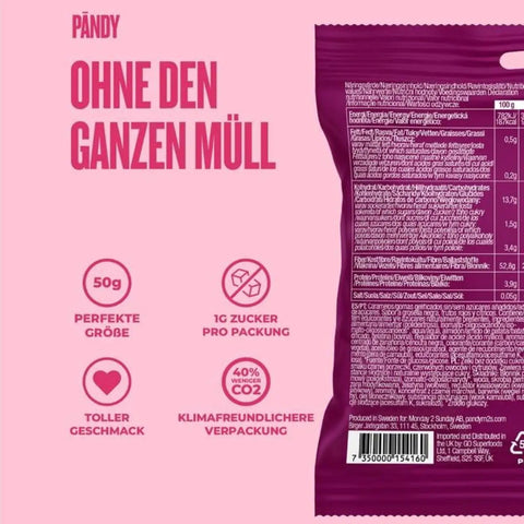 Pandy Candy Winegums - żelki błonnikowe bez cukru 45% mniej kalorii, smak czerwonych owoców i cytrusów by Pandy Protein (pandy-candy-winegums-zelki-blonnikowe-bez-cukru-45-mniej-kalorii-smak-czerwonych-owocow-i-cytrusow)