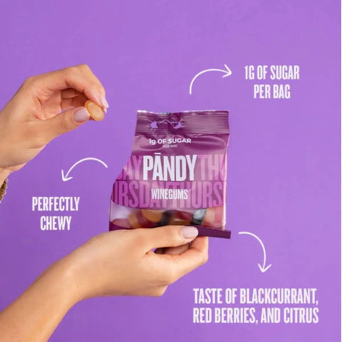 Pandy Candy Winegums - żelki błonnikowe bez cukru 45% mniej kalorii, smak czerwonych owoców i cytrusów by Pandy Protein (pandy-candy-winegums-zelki-blonnikowe-bez-cukru-45-mniej-kalorii-smak-czerwonych-owocow-i-cytrusow)