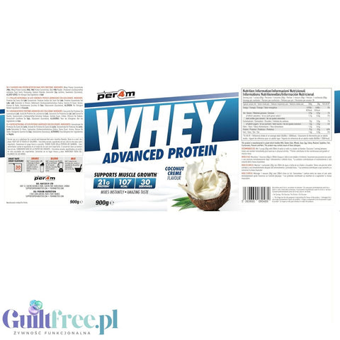 Per4m Whey Advanced Protein Coconut Creme 900g - gęsta odżywka białkowa WPC, WPI & MPC, smak kremu kokosowego by per4m® (per4m-whey-advanced-protein-coconut-creme-900g-gesta-odzywka-bialkowa-wpc-wpi-mpc)