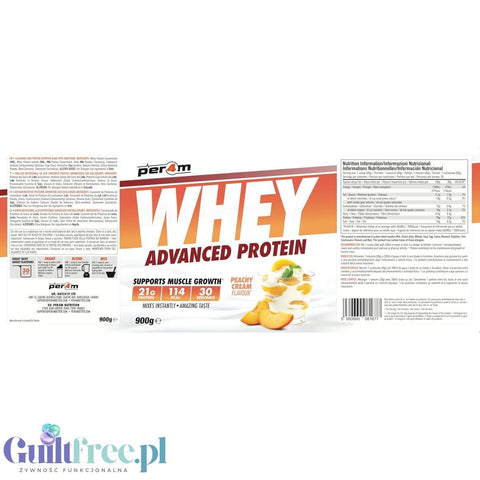 Per4m Whey Advanced Protein Peachy Creme 900g - gęsta odżywka białkowa WPC, WPI & MPC, smak śmietankowo-brzoskwiniowy by per4m® (per4m-whey-advanced-protein-peachy-creme-900g-gesta-odzywka-bialkowa-wpc-wpi-mpc)