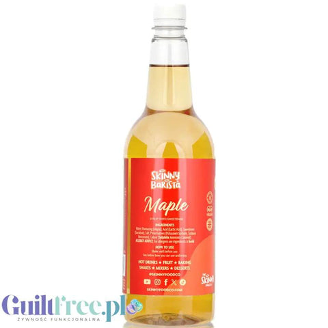 Skinny Food Barista Maple 1L - syrop zero kalorii do kawy, bez cukru o smaku syropu klonowego by Skinny Food (skinny-food-barista-coffee-syrup-maple-1l-syrop-zero-kalorii-do-kawy-bez-cukru-o-smaku-syropu-klonowego)
