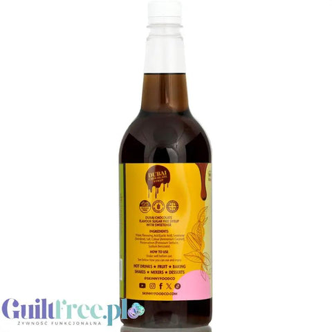Skinny Food Skinny Food Barista Dubai Chocolate 1L - syrop zero kalorii do kawy, bez cukru o smaku dubajskiej czekolady - Syrup