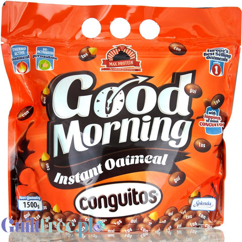 Max Protein Good Morning Oatmeal Conguitos 1,5kg - owsianka instant, smak orzeszków w czekoladzie by MAX Protein® (max-protein-good-morning-oatmeal-conguitos-15kg-owsianka-instant-smak-orzeszkow-w-czekoladzie)