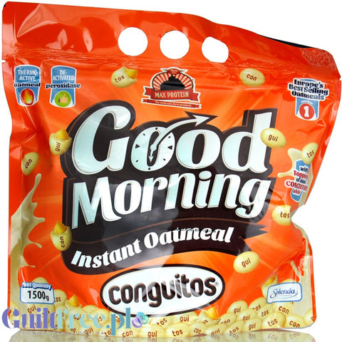 Max Protein Good Morning Oatmeal Conguitos White 1,5kg - owsianka instant, smak Biała Czekolada & Masło Orzechowe by MAX Protein® (max-protein-good-morning-oatmeal-conguitos-white-15kg-owsianka-instant)