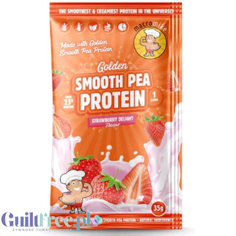 Macro Mike Pea Plant Protein, Strawberry Delight 35g - wegańska turbo kremowa odżywka bez glutenu, mleka i sukralozy by Macro Mike (macro-mike-pea-plant-protein-strawberry-delight-35g-weganska-turbo-kremowa-odzywka-bez-glutenu-mleka-i-sukralozy)