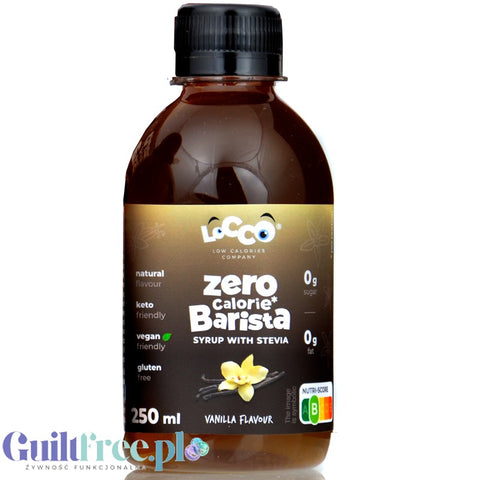 Locco Zero Calorie Barista Vanilla 250ml - syrop zero kalorii do kawy bez cukru ze stewią, smak Wanilia by Locco Low Calories Company (locco-zero-calorie-barista-vanilla-250ml-syrop-zero-kalorii-do-kawy-bez-cukru-ze-stewia-smak-wanilia)
