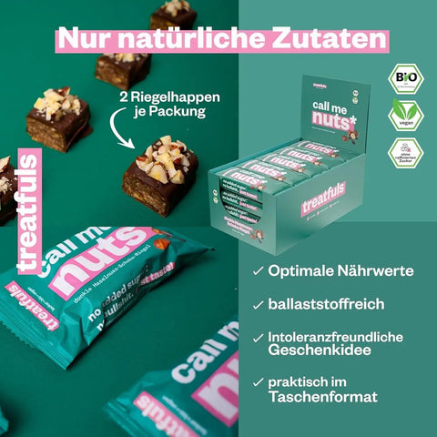 Treatfuls Call Me Nuts wegański organiczny baton z orzechów laskowych i nerkowca z gorzką czekoladą by Treatfuls (treatfuls-call-me-nuts-weganski-organiczny-baton-z-orzechow-laskowych-i-nerkowca-z-gorzka-czekolada)