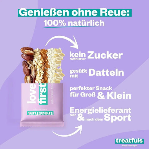 Treatfuls Love At First Bite - wegański organiczny batonik z orzechami ziemnymi w białej czekoladzie bez dodatku cukru by Treatfuls (treatfuls-love-at-first-bite-weganski-organiczny-batonik-z-orzechami-ziemnymi-w-bialej-czekoladzie-bez-dodatku-cukru)