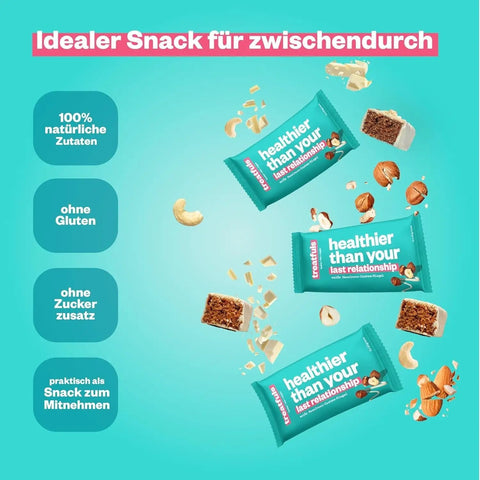 Treatfuls Healthier Than Your Last Relationship - wegański batonik organiczny z orzechami laskowymi i białą polewą z ksylitolem by Treatfuls (treatfuls-healthier-than-your-last-relationship)