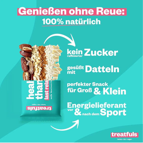 Treatfuls Healthier Than Your Last Relationship - wegański batonik organiczny z orzechami laskowymi i białą polewą z ksylitolem by Treatfuls (treatfuls-healthier-than-your-last-relationship)