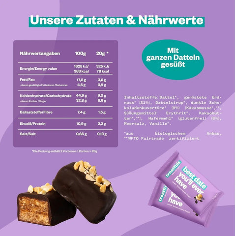 Treatfuls Best Date You'll Ever Have - wegański organiczny batonik z orzeszkami i soloną gorzką czekoladą bez dodatku cukru by Treatfuls (treatfuls-best-date-you-ll-ever-have-weganski-organiczny-batonik-z-orzeszkami-i-solona-gorzka-czekolada-bez-dodatku-cukru)