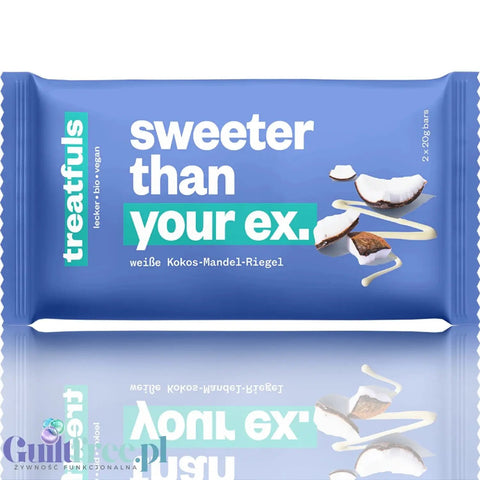 Treatfuls Sweeter Than Your Ex - wegański bio batonik z migdałami, cashew w białej 'czekoladzie' bez mleka z ksylitolem by Treatfuls (treatfuls-sweeter-than-your-ex-weganski-bio-batonik-z-migdalami-cashew-w-bialej-czekoladzie-bez-mleka-z-ksylitolem)