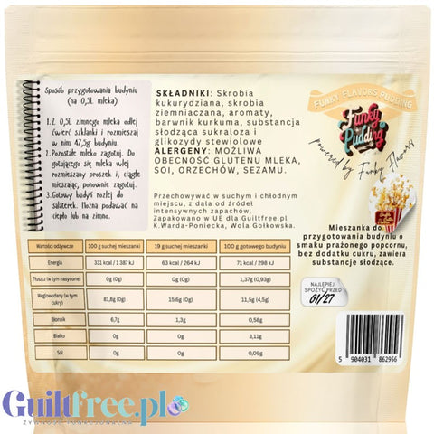 Funky Pudding Popcorn - budyń bez cukru o smaku słodko-słonego popcornu, 12 porcji by Funky Flavors (funky-pudding-popcorn-budyn-bez-cukru-o-smaku-slonego-popcornu-12-porcji)