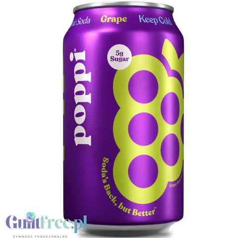 Poppi Prebiotic Soda Grape 355ml - funkcjonalny napój z błonnikiem, stewią i octem jabłkowym by Poppi Soda (poppi-prebiotic-soda-grape-355ml-funkcjonalny-napoj-z-blonnikiem-stewia-i-octem-jablkowym)