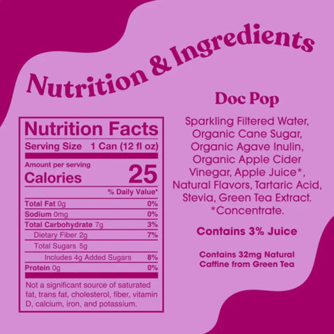 Poppi Prebiotic Soda Doc Pop 355ml - funkcjonalny napój z błonnikiem, stewią i octem jabłkowym by Poppi Soda (poppi-prebiotic-soda-doc-pop-355ml-funkcjonalny-napoj-z-blonnikiem-stewia-i-octem-jablkowym)