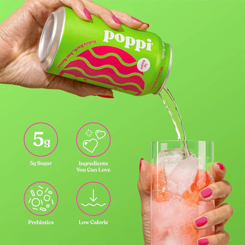 Poppi Prebiotic Soda Watermelon 355ml - funkcjonalny napój z błonnikiem, stewią i octem jabłkowym by Poppi Soda (poppi-prebiotic-soda-watermelon-355ml-funkcjonalny-napoj-z-blonnikiem-stewia-i-octem-jablkowym)