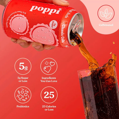 Poppi Prebiotic Soda Classic Cola 355ml - funkcjonalny napój z błonnikiem, stewią i octem jabłkowym by Poppi Soda (poppi-prebiotic-soda-classic-cola-355ml-funkcjonalny-napoj-z-blonnikiem-stewia-i-octem-jablkowym)