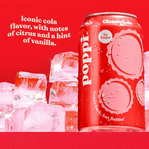 Poppi Prebiotic Soda Classic Cola 355ml - funkcjonalny napój z błonnikiem, stewią i octem jabłkowym by Poppi Soda (poppi-prebiotic-soda-classic-cola-355ml-funkcjonalny-napoj-z-blonnikiem-stewia-i-octem-jablkowym)