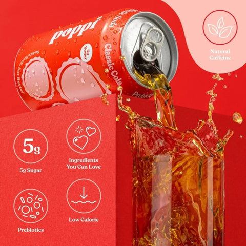 Poppi Prebiotic Soda Classic Cola 355ml - funkcjonalny napój z błonnikiem, stewią i octem jabłkowym by Poppi Soda (poppi-prebiotic-soda-classic-cola-355ml-funkcjonalny-napoj-z-blonnikiem-stewia-i-octem-jablkowym)
