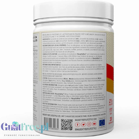 Naughty Boy Whey Protein White Chocolate Caramel Biscuit 900g - gęsta odżywka białkowa WPI, WPC & MPC by Naughty Boy (naughty-boy-whey-premium-protein-white-chocolate-caramel-biscuit-900g-gesta-odzywka-bialkowa-wpi-wpc-mpc)