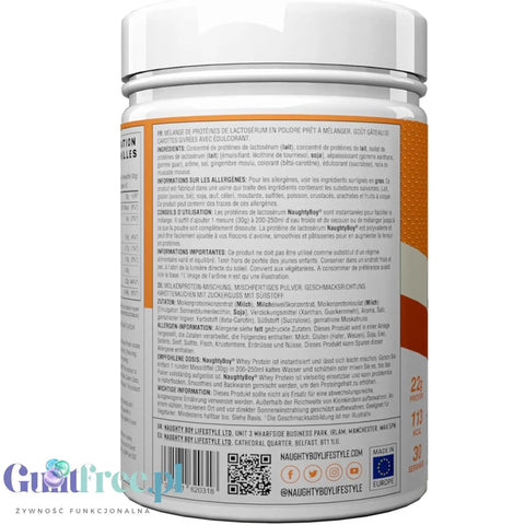 Naughty Boy Whey Protein Frosted Carrot Cake 900g - gęsta odżywka białkowa WPI, WPC & MPC by Naughty Boy (naughty-boy-whey-premium-protein-frosted-carrot-cake-900g-gesta-odzywka-bialkowa-wpi-wpc-mpc)