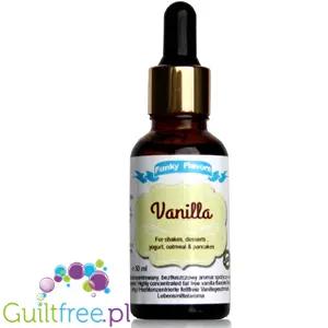 Funky Flavors Basic Vanilla 30ml - waniliowe kropelki aromatyczne do napojów bez cukru, kalorii i słodzików by Funky Flavors (funky-flavors-vanilla-30ml-wanilia-aromat-bez-cukru-bez-tluszczu)