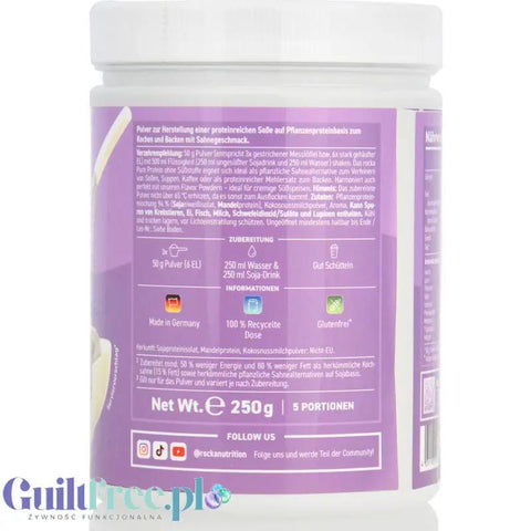 Rocka Nutrition Pure Protein Sahne 250g - niesłodzona wegańska odżywka białkowa smak naturalny by Rocka Nutrition (rocka-nutrition-pure-protein-sahne-250g-nieslodzona-weganska-odzywka-bialkowa-smak-naturalny)