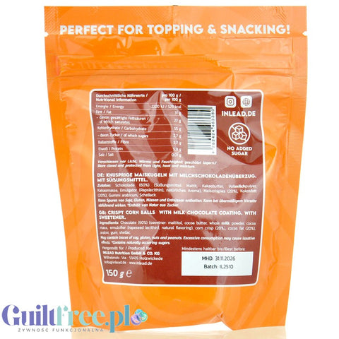 Inlead Crispy Rocks Milk Choc - chrupiące kuleczki kukurydziane w mlecznej czekoladzie bez cukru by InLead (inlead-crispy-rocks-milk-choc-chrupiace-kuleczki-kukurydziane-w-mlecznej-czekoladzie-bez-cukru)