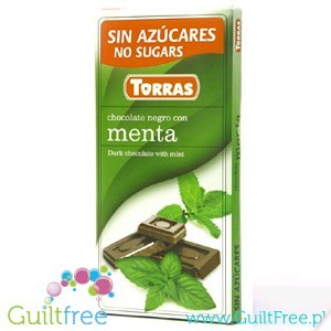 Torras Dark & Mint - ciemna gorzka czekolada z miętą bez cukru by Torras (torras-ciemna-czekolada-z-mieta-mniej-niz-05g-cukru)