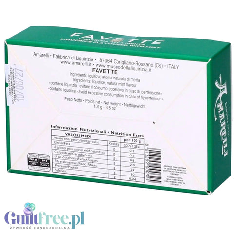 Amarelli Liquirizia Favette alla Menta 100g - kalabryjska lukrecja 100% z naturalnym ekstraktem mięty by Amarelli (amarelli-liquirizia-favette-100g-kalabryjska-lukrecja-mietowa)