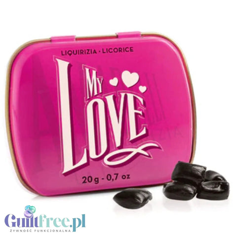 Amarelli Liquirizia My Love 20g - kalabryjska lukrecja 100% bez cukru w ozdobnej puszce by Amarelli (amarelli-liquirizia-my-love-20g-kalabryjska-lukrecja-anyzkowa-bez-cukru)