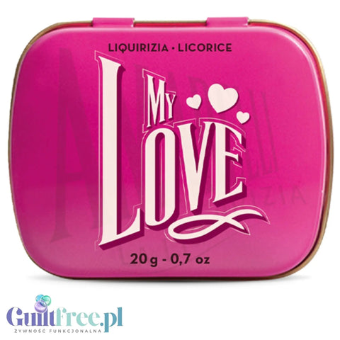 Amarelli Liquirizia My Love 20g - kalabryjska lukrecja 100% bez cukru w ozdobnej puszce by Amarelli (amarelli-liquirizia-my-love-20g-kalabryjska-lukrecja-anyzkowa-bez-cukru)