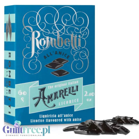Amarelli Liquirizia Rombetti All'Anice 60g - kalabryjska lukrecja anyżkowa 100% bez cukru i słodzików by Amarelli (amarelli-liquirizia-rombetti-with-anise-60g-kalabryjska-lukrecja-anyzkowa-100-bez-cukru-i-slodzikow)