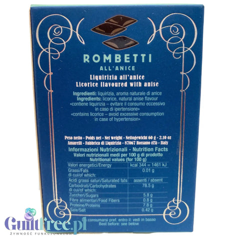 Amarelli Liquirizia Rombetti All'Anice 60g - kalabryjska lukrecja anyżkowa 100% bez cukru i słodzików by Amarelli (amarelli-liquirizia-rombetti-with-anise-60g-kalabryjska-lukrecja-anyzkowa-100-bez-cukru-i-slodzikow)