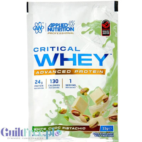Applied Nutrition Critical Whey Advanced Protein White Choc Pistachio - odżywka białkowa z WPI, WPH i WPC, saszetka 33g by Applied Nutrition (applied-nutrition-critical-whey-advanced-protein-white-choc-pistachio-odzywka-bialkowa-z-wpi-wph-i-wpc-saszetka-33g)