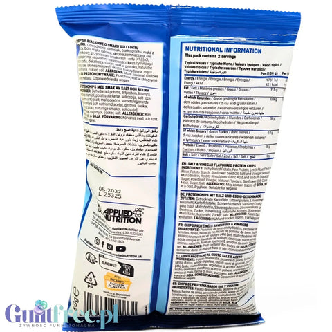 Applied Nutrition Protein Chips Salt & Vinegar - wegańskie chipsy proteinowe bez soi i glutenu 30% białka by Applied Nutrition (applied-nutrition-protein-chips-salt-vinegar-50g-weganskie-chipsy-proteinowe-bez-soi-i-glutenu-30-bialka)
