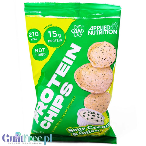 Applied Nutrition Protein Chips Sour Cream & Onion - wegańskie chipsy proteinowe bez soi i glutenu 30% białka by Applied Nutrition (applied-nutrition-protein-chips-sour-cream-onion-weganskie-chipsy-proteinowe-bez-soi-i-glutenu-30-bialka)