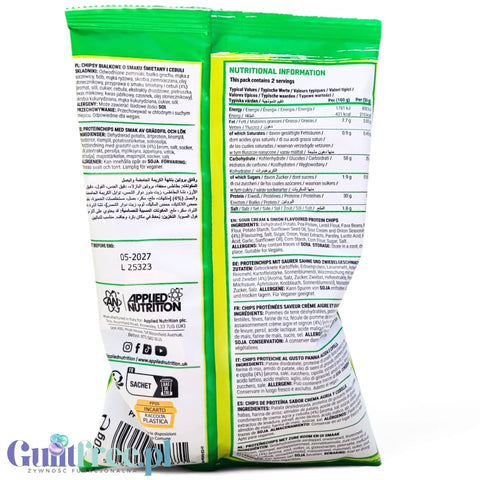 Applied Nutrition Protein Chips Sour Cream & Onion - wegańskie chipsy proteinowe bez soi i glutenu 30% białka by Applied Nutrition (applied-nutrition-protein-chips-sour-cream-onion-weganskie-chipsy-proteinowe-bez-soi-i-glutenu-30-bialka)