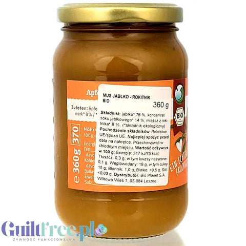 Bauck Muhle Bio Apfel Sanddorn - organiczny mus jabłkowy z rokitnikiem bez dodatku cukru by Bauck (bauck-muhle-bio-apfel-sanddorn-360g-organiczny-mus-jablkowy-z-rokitnikiem-bez-dodatku-cukru)