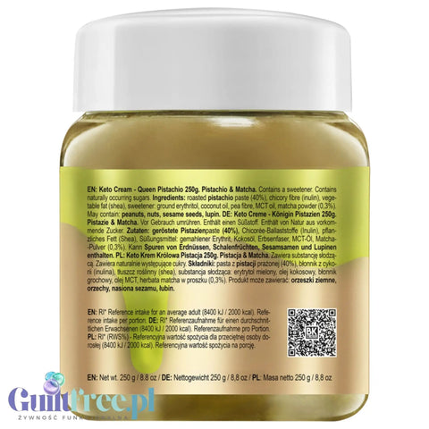 BeKeto Keto Krem™ Pistachio Queen Królowa Pistacja - krem pistacjowy z matcha bez dodatku cukru by BeKETO (beketo-keto-kremtm-pistachio-queen-krem-pistacjowy-z-matcha-bez-cukru)