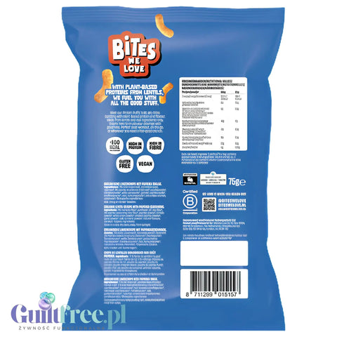 Bites We Love Protein Puffs Paprika - wegańskie organiczne chrupki z soczewicy o smaku paprykowym 20g białka by Bites We Love (bites-we-love-protein-puffs-paprika-weganskie-chrupki-z-soczewicy-o-smaku-paprykowym)