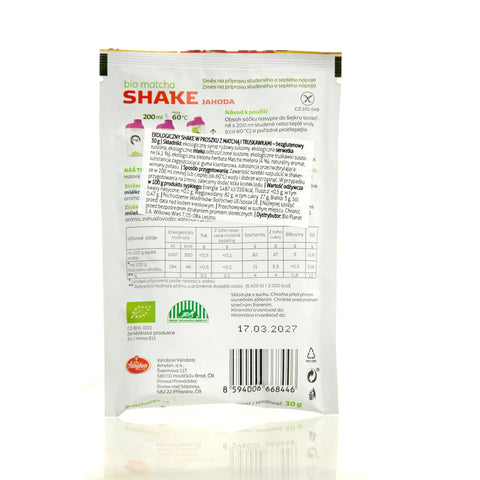 Zevia Amylon Bio Matcha Shake Jahoda - eklologiczny shake w proszku z matchą i truskawką - Bez kategorii