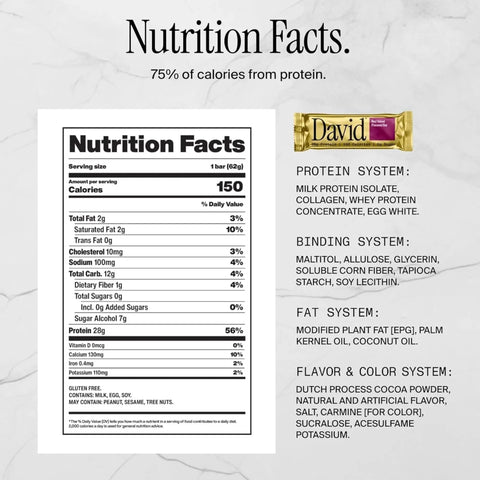 David Protein Bar Red Velvet 62g by David Bar (david-protein-bar-red-velvet-62g)