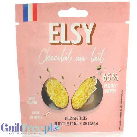 Elsy Chocolat Au Lait Billes Soufflees - bezglutenowe chrupiące kuleczki w czekoladzie 65% mniej cukru by Elsy (wolne-65)