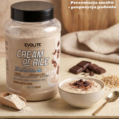 Evolite Nutrition Cream of Rice Chocolate 900g - kleik, krem ryżowy do zrobienia na zimno by Evolite (evolite-nutrition-cream-of-rice-chocolate-900g)