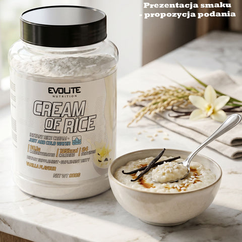 Evolite Nutrition Cream of Rice Vanilla 900g - węglowodanowy kleik ryżowy na zimno bez gotowania by Evolite (evolite-nutrition-cream-of-rice-vanilla-900g)