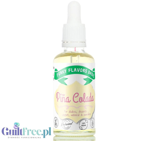Funky Flavors Basic Piña Colada 30ml - aromatyczne kropelki bez cukru, słodzików i kalorii by Funky Flavors (funky-flavors-basic-pina-colada-30ml-aromatyczne-kropelki-bez-cukru-slodzikow-i-kalorii)